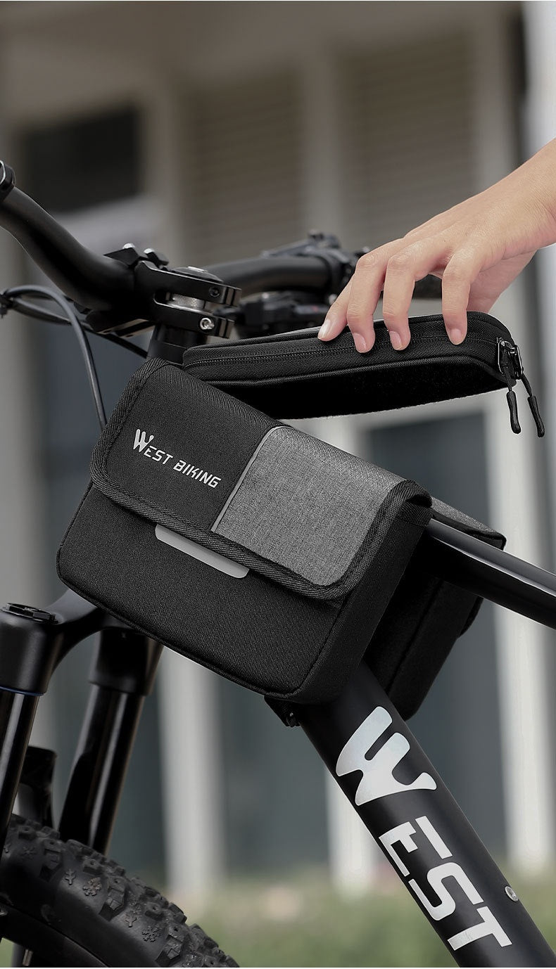 Bilateral Tube Touch Screen Saddle Bag