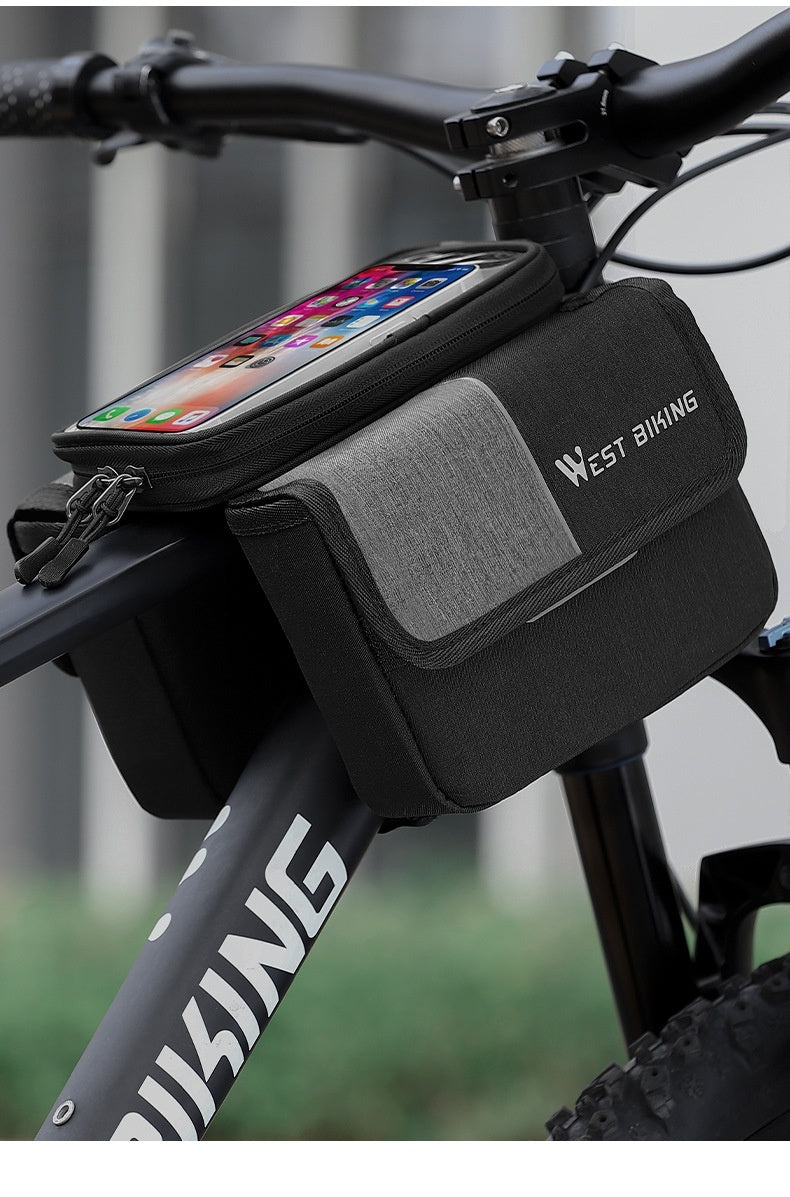 Bilateral Tube Touch Screen Saddle Bag