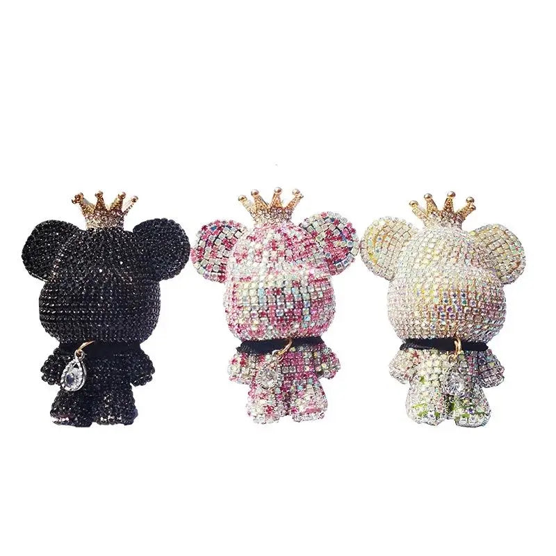 Elegant Crown Diamond Bear Car Air Freshener with Lasting Aromatherapy and Light Fragrance for Interior Conditioning