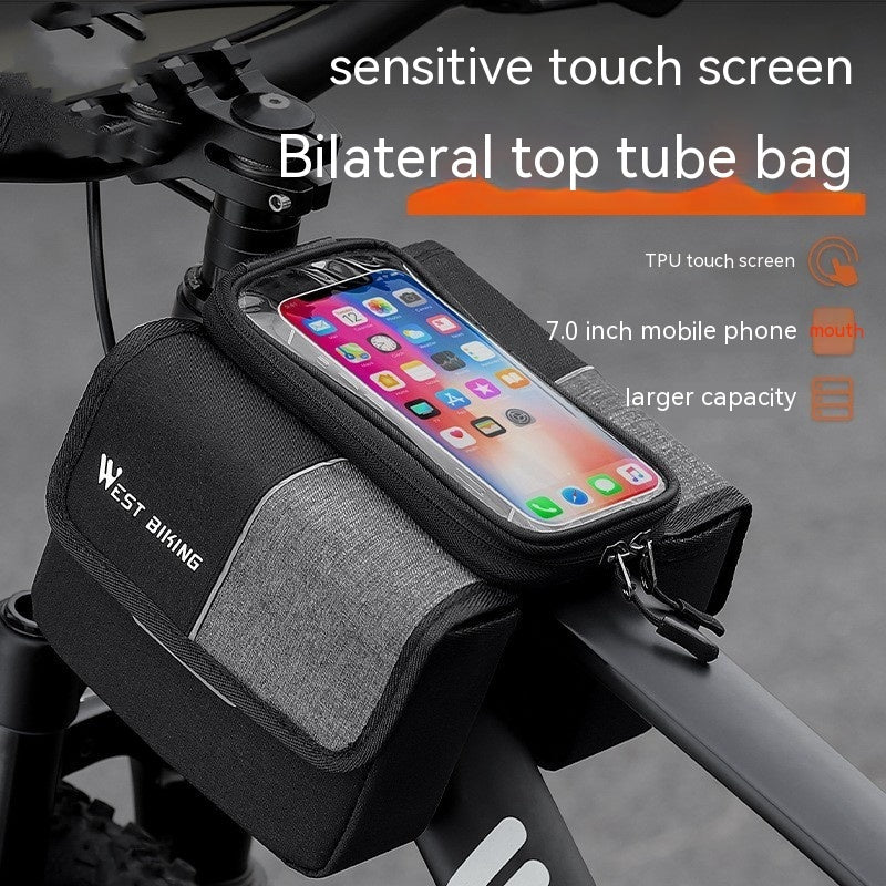 Bilateral Tube Touch Screen Saddle Bag