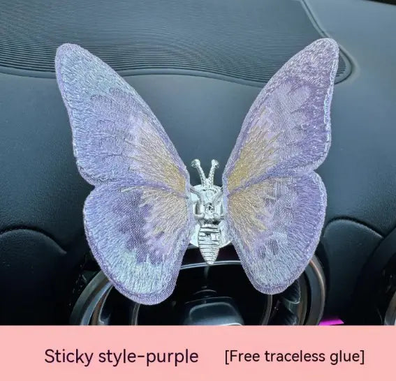 Moving Embroidery Butterfly Car Accessories