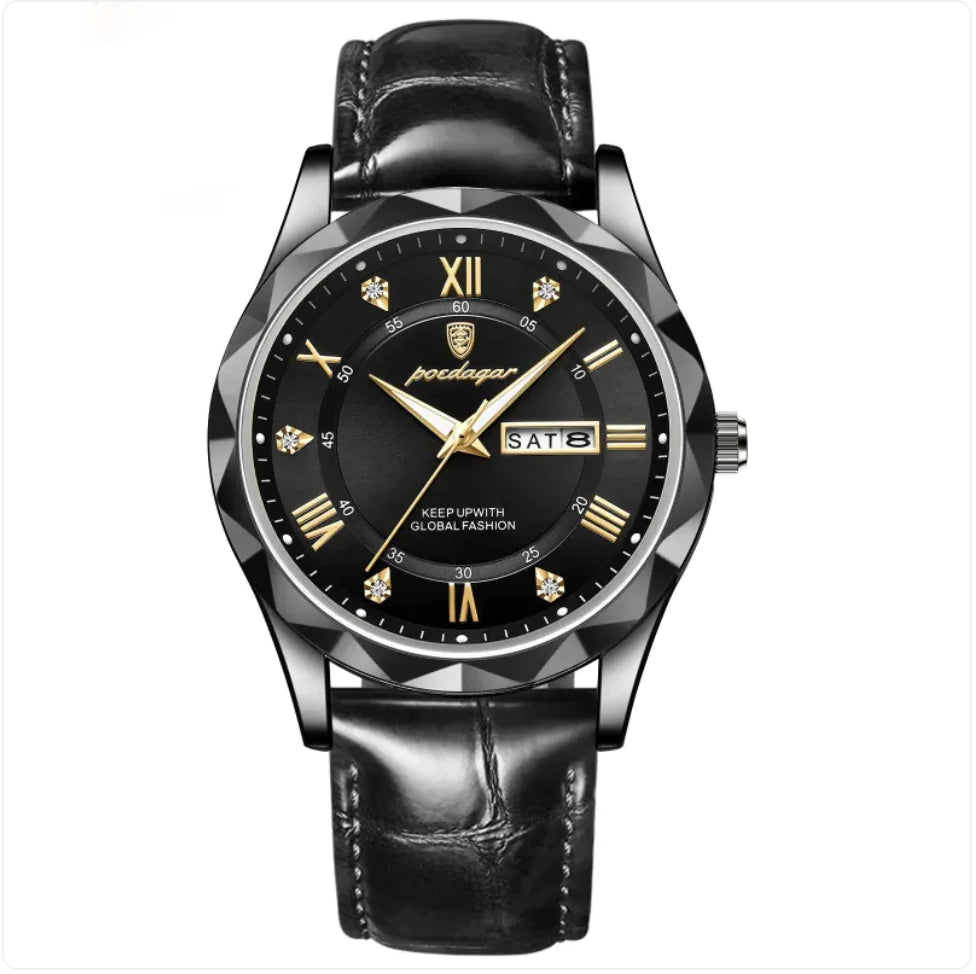 Men's Luxury Leather Strap Quartz Watch