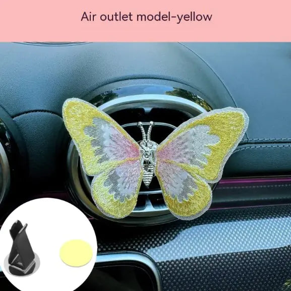 Moving Embroidery Butterfly Car Accessories