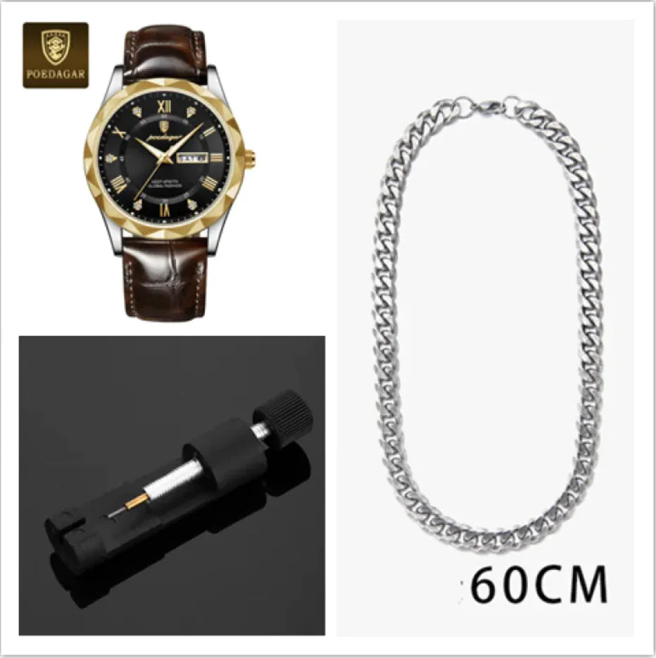 Men's Luxury Leather Strap Quartz Watch