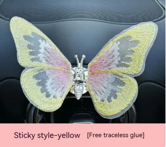 Moving Embroidery Butterfly Car Accessories