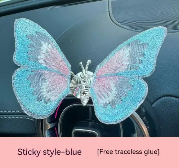 Moving Embroidery Butterfly Car Accessories